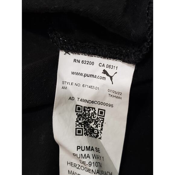 Puma Black Short Sleeve Crew Neck T Shirt Comfort Active Top Puma Logo - Picture 4 of 7